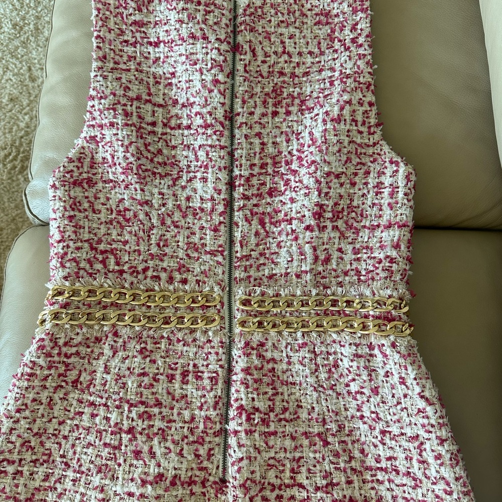 Alice + Olivia Pink and White Sleeveless Sheath Dress - Picture 6 of 10